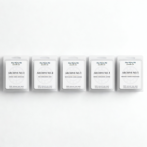 The Archive Experience wax melt set includes five wax melt clamshells - soft, layered, and quietly evolving.