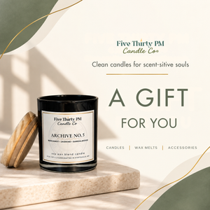 Five Thirty PM Candle Co® e-gift card for clean candles, wax melts, and candle accessories.